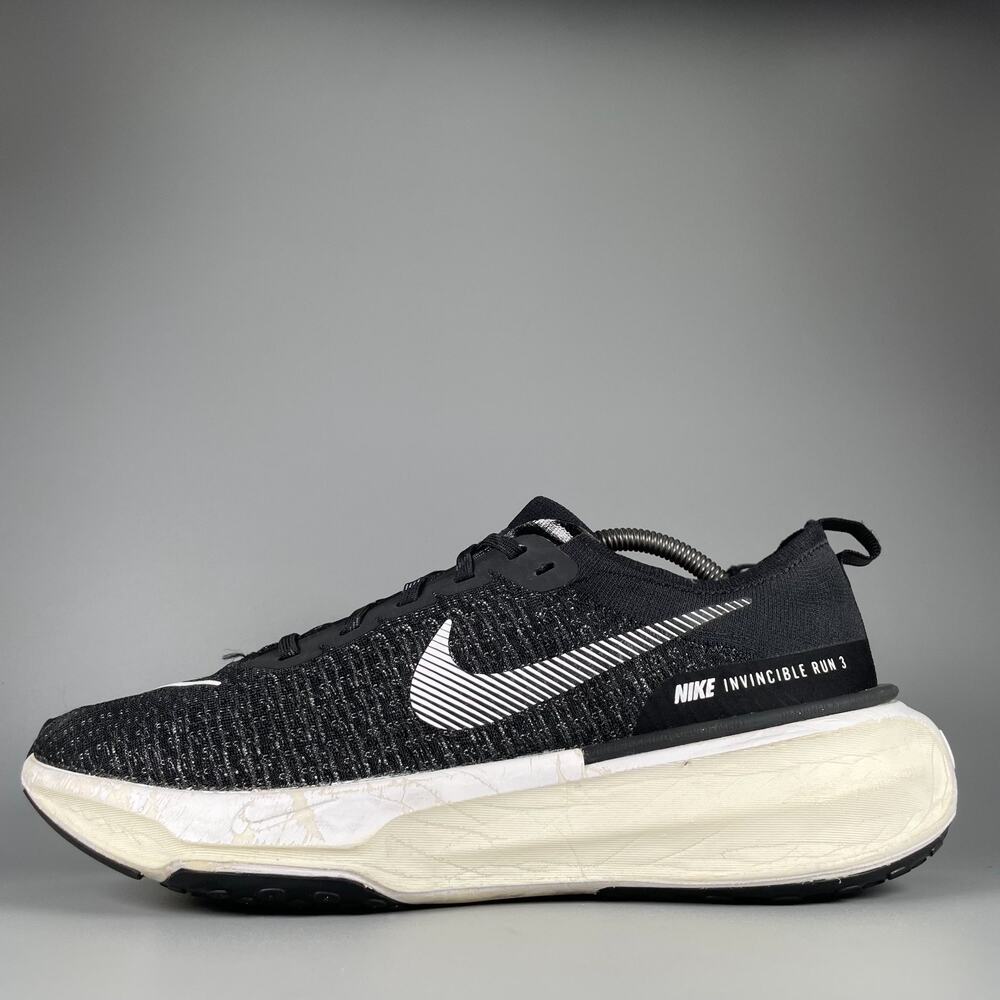 Nike ZoomX Invincible Run Flyknit 3 Men's 11.5 Black White Running Sneakers GUC